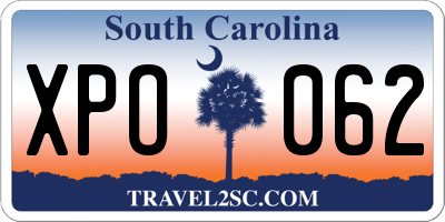 SC license plate XPO062