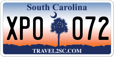 SC license plate XPO072