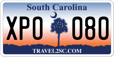 SC license plate XPO080