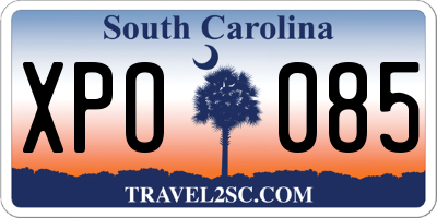 SC license plate XPO085