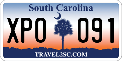 SC license plate XPO091