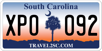SC license plate XPO092