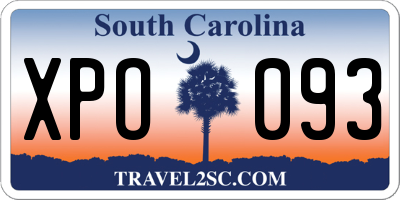 SC license plate XPO093