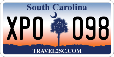SC license plate XPO098