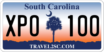 SC license plate XPO100