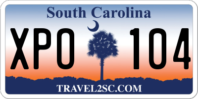 SC license plate XPO104