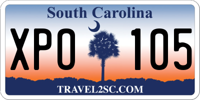 SC license plate XPO105