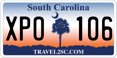 SC license plate XPO106