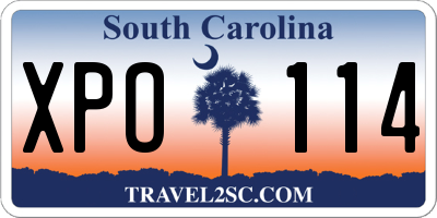 SC license plate XPO114