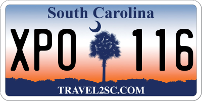 SC license plate XPO116