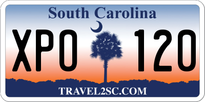 SC license plate XPO120