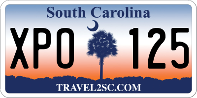 SC license plate XPO125