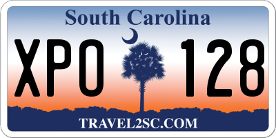 SC license plate XPO128