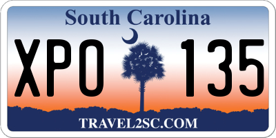 SC license plate XPO135