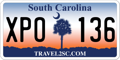 SC license plate XPO136