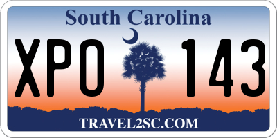 SC license plate XPO143