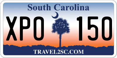SC license plate XPO150