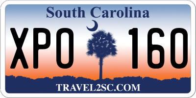 SC license plate XPO160