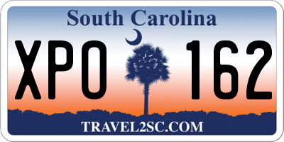 SC license plate XPO162