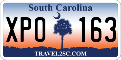 SC license plate XPO163