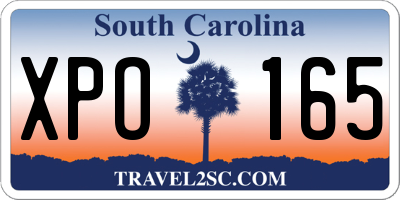 SC license plate XPO165