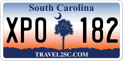 SC license plate XPO182