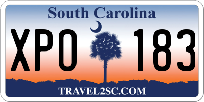 SC license plate XPO183