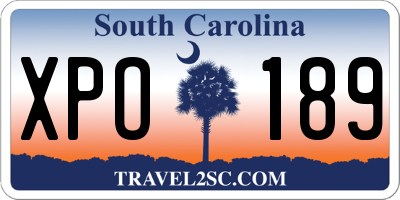SC license plate XPO189