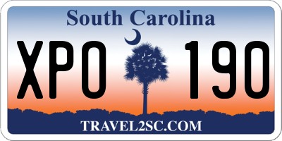 SC license plate XPO190
