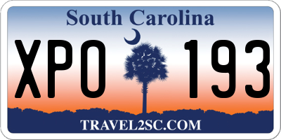 SC license plate XPO193