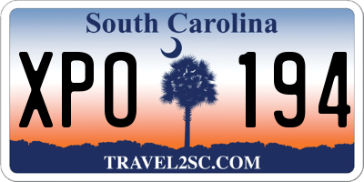 SC license plate XPO194