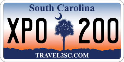 SC license plate XPO200