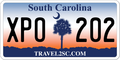 SC license plate XPO202