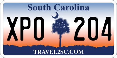 SC license plate XPO204