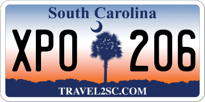 SC license plate XPO206