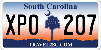 SC license plate XPO207