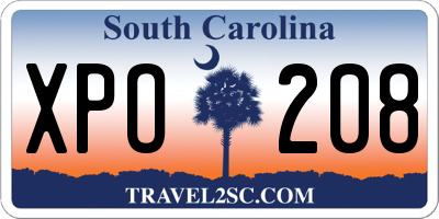 SC license plate XPO208