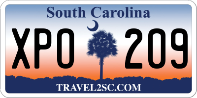 SC license plate XPO209