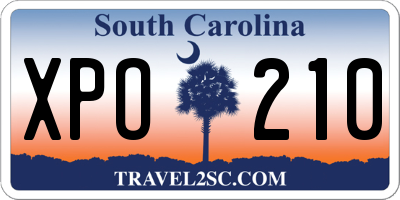 SC license plate XPO210