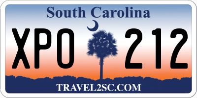SC license plate XPO212