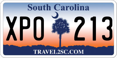 SC license plate XPO213