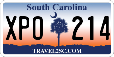 SC license plate XPO214