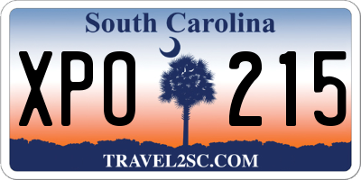 SC license plate XPO215