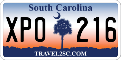 SC license plate XPO216