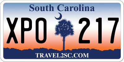SC license plate XPO217