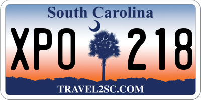 SC license plate XPO218