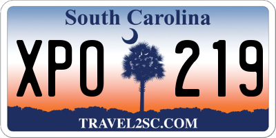 SC license plate XPO219