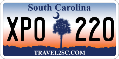 SC license plate XPO220