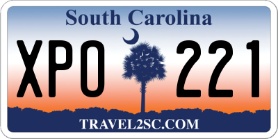 SC license plate XPO221