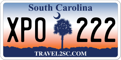 SC license plate XPO222
